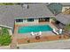 Aerial view showcasing the home's pool and backyard at 3154 Brigantine Ct, New Port Richey, FL 34652