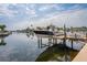 Boat lift on private dock in a waterfront community at 3154 Brigantine Ct, New Port Richey, FL 34652