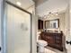Bathroom with a large vanity and shower at 4040 Hermosa Blvd, Hernando Beach, FL 34607