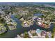 Scenic aerial view of waterfront homes nestled along the serene canals and lush greenery at 6629 Harbor Dr, Hudson, FL 34667