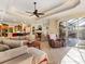 Spacious living room featuring ample natural light and access to the pool area at 5378 Legend Hills Ln, Spring Hill, FL 34609