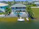 Two-story house with a private pool and dock on the canal at 3480 Croaker Dr, Hernando Beach, FL 34607