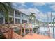 Private dock and backyard patio area with water access at 7352 Gulf Way, Hudson, FL 34667