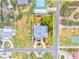 Aerial view of house and lot, highlighting location and size at 329 Sunset Way, Palm Harbor, FL 34683