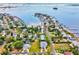 Wide aerial showcasing house location on waterfront at 329 Sunset Way, Palm Harbor, FL 34683