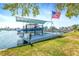 Private boat dock with lift and covered area at 6646 Harbor Dr, Hudson, FL 34667