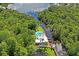 Aerial view of waterfront property with pool and dock at 2511 Dolly Bay Dr # 308, Palm Harbor, FL 34684