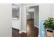Open living area with hardwood floors and kitchen view at 2511 Dolly Bay Dr # 308, Palm Harbor, FL 34684