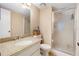 Clean bathroom with shower and granite countertop at 13002 Wedgewood Way # D, Hudson, FL 34667