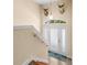 Interior view of the house's entryway and stairs at 7332 Islander Ln, Hudson, FL 34667