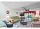 Bright living room with sliding glass doors leading to a screened patio at 3275 Lori Ln # 5, New Port Richey, FL 34655