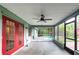 Spacious screened porch overlooking the pool and backyard at 1423 Meadow Lark Rd, Spring Hill, FL 34608