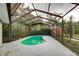 Inviting kidney-shaped pool with screened enclosure at 1423 Meadow Lark Rd, Spring Hill, FL 34608