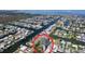 Aerial view showing home's location in waterfront community at 4260 Columbus Dr, Hernando Beach, FL 34607
