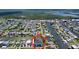 Aerial view highlighting home's waterfront location at 4260 Columbus Dr, Hernando Beach, FL 34607