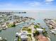 Aerial view showing home's location and canal access at 6412 Yvette Dr, Hudson, FL 34667