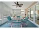 Relaxing screened porch with seating for six, perfect for enjoying the Florida weather at 6412 Yvette Dr, Hudson, FL 34667