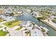 Aerial view of waterfront property with boat dock at 6412 Yvette Dr, Hudson, FL 34667