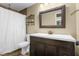 Clean bathroom with shower stall and a modern vanity at 4148 Batten Rd, Brooksville, FL 34602