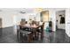 Simple dining area with a wooden table and bench seating at 4148 Batten Rd, Brooksville, FL 34602