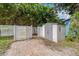 Large storage shed in the backyard at 9 Grace St, Crystal Beach, FL 34681