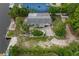 Aerial view highlighting a home's location on the canal at 9 Grace St, Crystal Beach, FL 34681