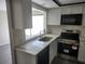 Modern kitchen featuring stainless steel appliances and white cabinetry at 7832 Fox Den Row, Hudson, FL 34667