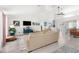 Spacious living room with high ceilings and neutral decor at 13521 Stacey Dr, Hudson, FL 34667