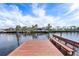Private wooden dock with bench overlooking the canal at 2044 Montana Ne Ave, St Petersburg, FL 33703