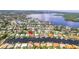 Wide aerial view showing home location and waterway at 2044 Montana Ne Ave, St Petersburg, FL 33703