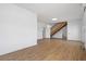 Unfinished basement area with hardwood flooring at 3448 Triggerfish Dr, Hernando Beach, FL 34607