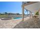 Spacious pool and spa with patio, under-house seating at 3448 Triggerfish Dr, Hernando Beach, FL 34607