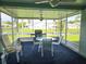 Relaxing screened patio with seating and grill at 4201 Avanti Cir, New Port Richey, FL 34655