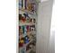 Well-stocked pantry with ample shelving for storage at 4201 Avanti Cir, New Port Richey, FL 34655