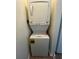 Close up view of stacked laundry machines with Energy Guide label at 7712 Hillside Ct # 202, Hudson, FL 34667