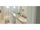 Bathroom with double vanity and walk-in shower at 31941 Blue Passing Loop, Wesley Chapel, FL 33545