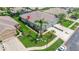 Aerial view of single-story home with landscaped yard at 12200 Putter Green Ct, New Port Richey, FL 34654