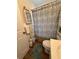 The bathroom features a decorative shower curtain and vanity at 800 61St N St, St Petersburg, FL 33710