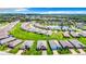 Community overview showcasing various houses and a central lake at 19492 Fort King Run, Brooksville, FL 34601