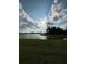 Scenic view of a lake with lush green grass and a partly cloudy sky at 15434 Miller Creek Dr, Sun City Center, FL 33573