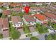 Aerial view of a house in a residential neighborhood at 3893 Burdick Loop, Odessa, FL 33556