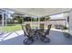 Screened porch with patio furniture and backyard view at 6642 Stewart N Ave, St Petersburg, FL 33702