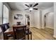 Dining room with hardwood floors and a ceiling fan at 6635 Stewart N Ave, St Petersburg, FL 33702