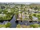 Aerial view showing home's location on a canal with neighborhood context at 14904 Old Dixie Hwy, Hudson, FL 34667