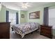 Well-lit bedroom with ceiling fan and double windows at 4336 Lightfoot St, Spring Hill, FL 34609