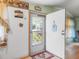 Front door entrance with summer decoration at 9140 & 9130 Peony St, New Port Richey, FL 34654