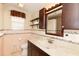 Bathroom with updated vanity and tiled shower/tub combo at 24514 Audubon Dr, Brooksville, FL 34601