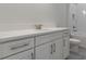 Bathroom featuring a bath tub/shower and a white cabinet at 3898 Southern Valley Loop, Brooksville, FL 34601