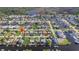 Gorgeous aerial view of waterfront homes with canals and boat docks in a desirable residential neighborhood at 7332 Mako Dr, Hudson, FL 34667
