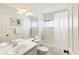 Clean bathroom with a bathtub, shower, and single sink vanity at 8088 Spanish Oak Dr, Spring Hill, FL 34606